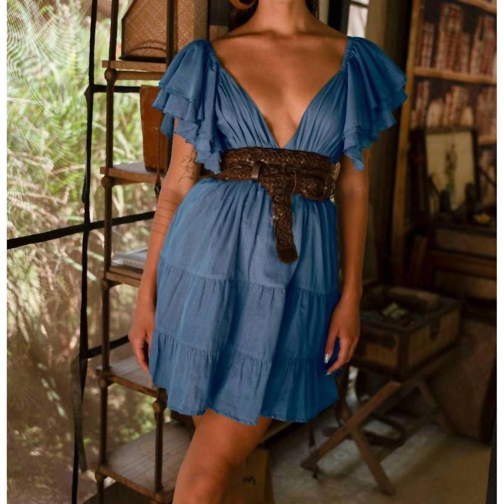 NEW ERIKA PEÑA vale short dress in denim